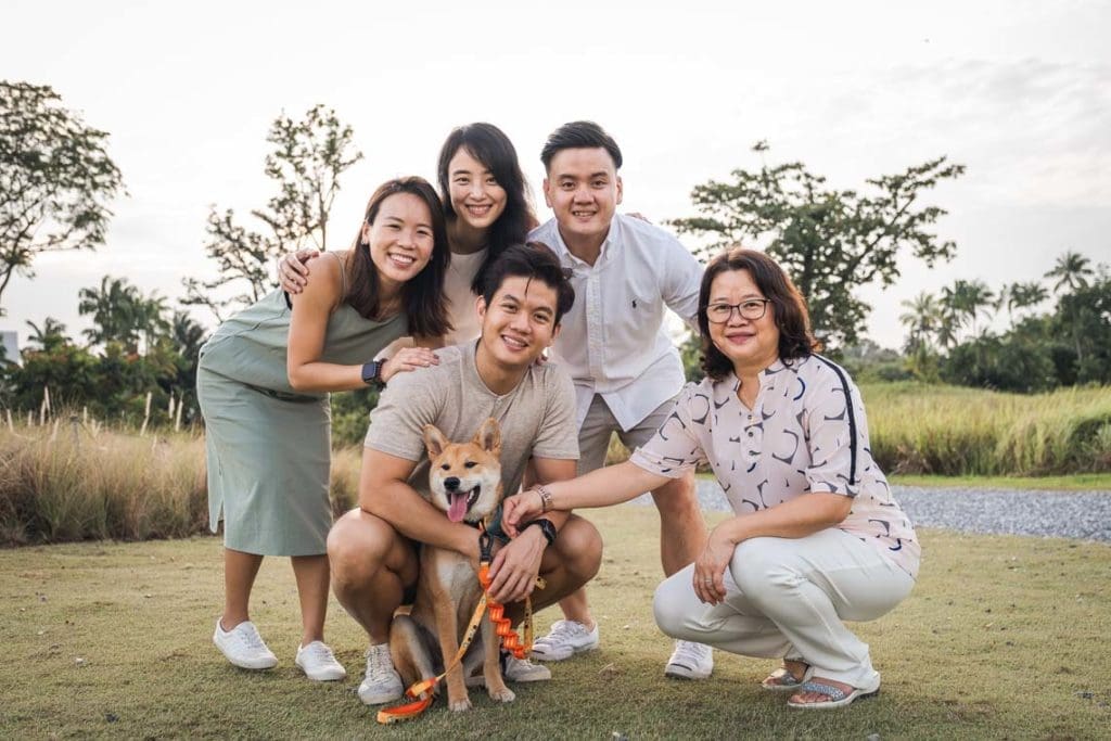 Family photo shoot with dog